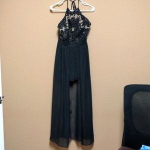 Francesca's small black and nude romper